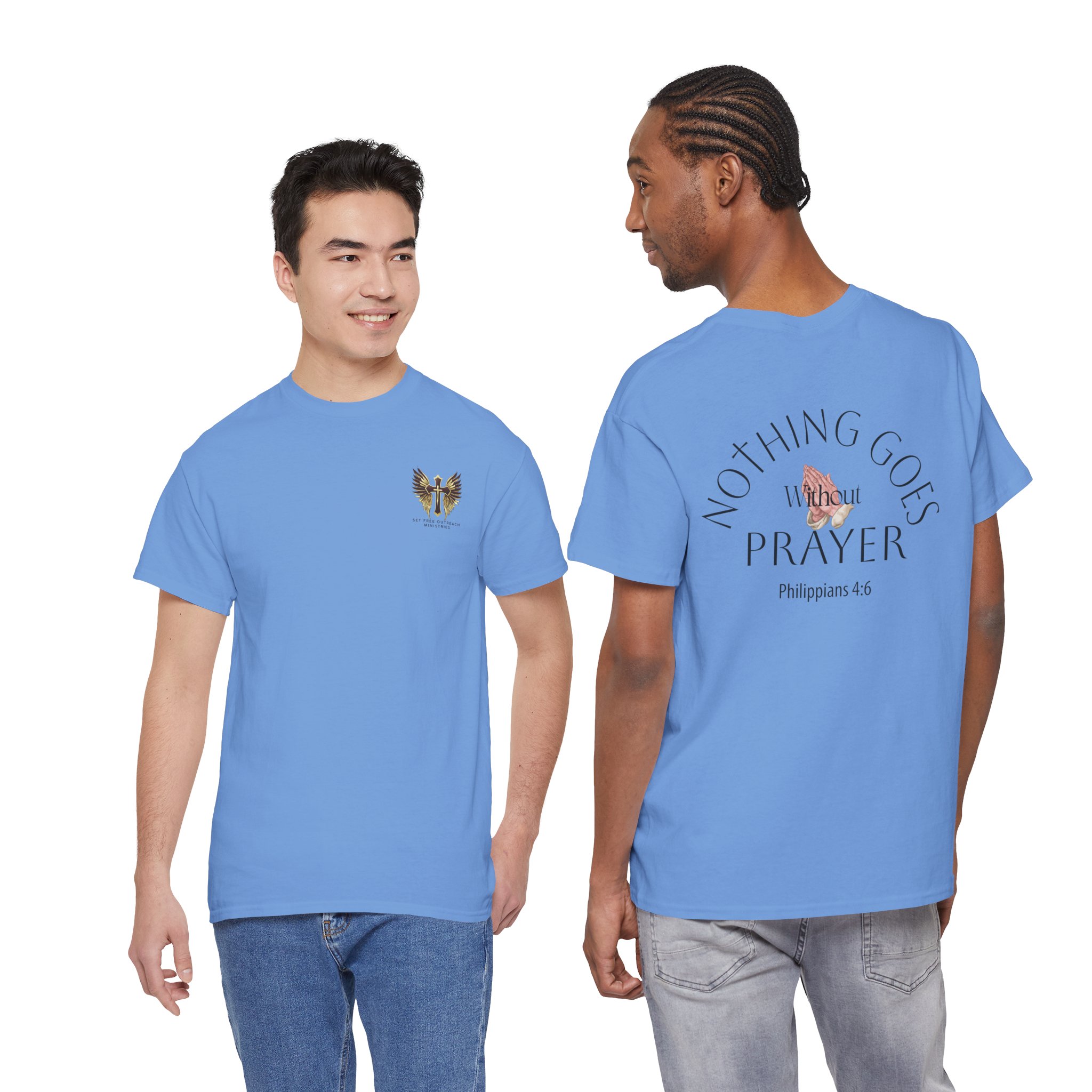 Nothing Goes Without Prayer T-Shirt – Philippians 4:6 Scripture Tee | Inspirational Christian Apparel - Image 74